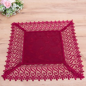 Serwetka 40x40 cm z gipiurą bordo wzór 6