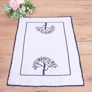 Serwetka haftowana 30x45 cm Drzewka na białym