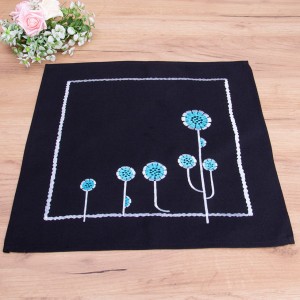 Serwetka materiałowa 40x40 cm Turkusowe kwiatuszki