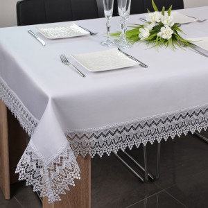 Obrus Atłas 130x180 cm Biały prostokąt