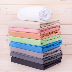 Prześcieradło bawełniane z gumką 90x200 cm Brąz