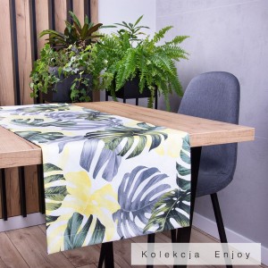Pas ENJOY 40x200 cm 380824/108 Liście żółto-szaro-zielone