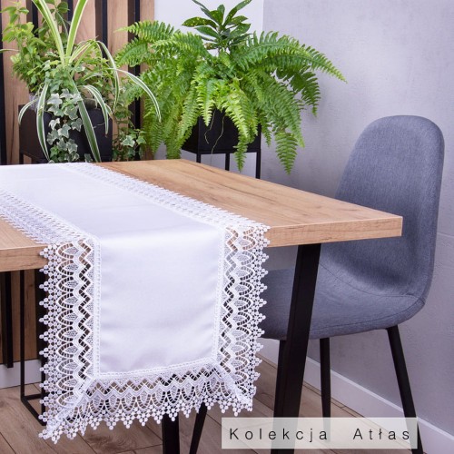Pas Atłas 40x200 cm Biały prostokąt