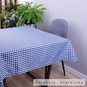 Obrus 120x180 cm Krateczka granatowo-biała