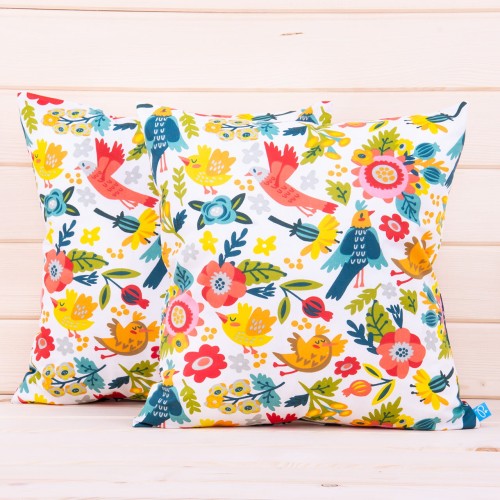 Poszewka z bawełny 40x60 cm Kolorowe ptaszki