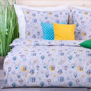 Pościel bawełniana 160x200 cm Śpiące słoniki