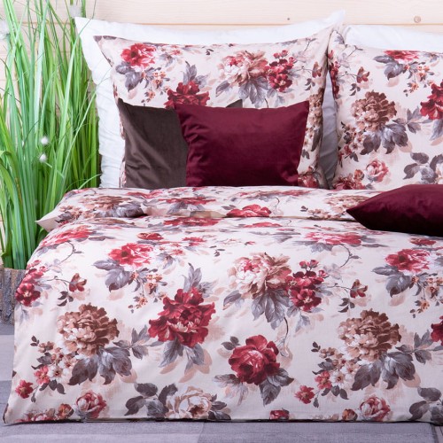 Pościel bawełniana 160x200 cm Jesienne kwiaty