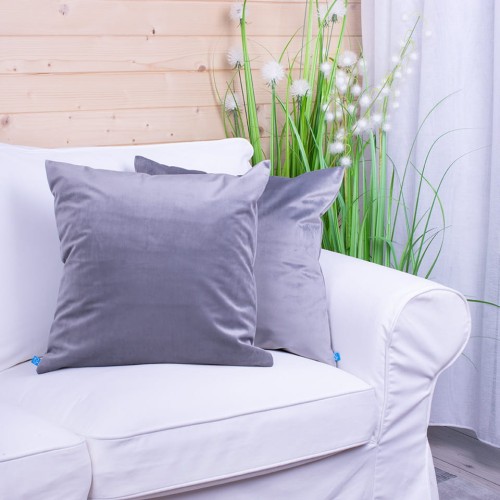 Poszewka ozdobna 40x40 cm Velvet Szary 21/280