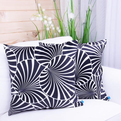 Poszewka ozdobna 40x40 cm Velluto Musz. 55448/1025 Biało-czarna