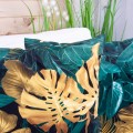 Poszewka ozdobna 40x40 cm Velluto Liście 390437/103  Liście w kolorach butelkowej zieleni i złota