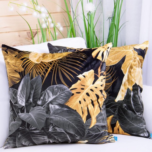 Poszewka ozdobna 45x45 cm Velluto Liście 390437/101