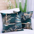 Poszewka ozdobna 40x40 cm Velluto Liście na zieleni 410387/103