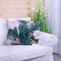 Poszewka ozdobna 45x45 cm Velluto Kwiaty na zieleni 390928/003