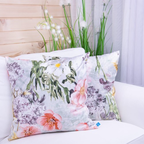 Poszewka ozdobna 40x40 cm Velluto Kwiaty 390077/101
