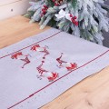 Pas świąteczny 40x220 cm Czerwone skrzaty