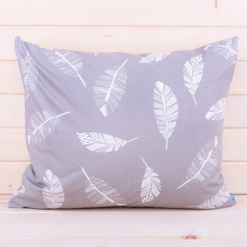 Poszewka z bawełny 40x60 cm Pióra na szarym