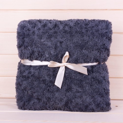 Koc Różyczki 160x200 cm mikrofibra ciemny szary