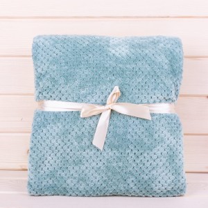 Koc Wafelek 160x200 cm Miętowy z polarem