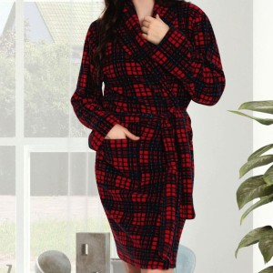 Szlafrok damski polarowy 9105 rozm: L krótki