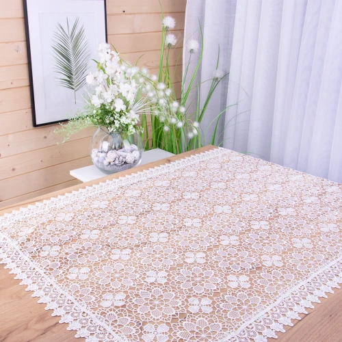 Obrus DA-818 80x140 cm cała gipiura Ecru prostokąt