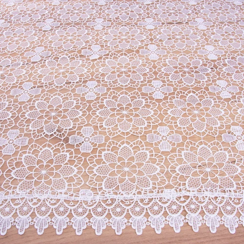 Obrus DA-818 140x220 cm cała gipiura Biały prostokąt
