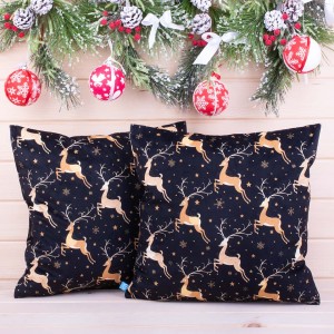 Poszewka świąteczna 45x45 cm Święta Renifery 01