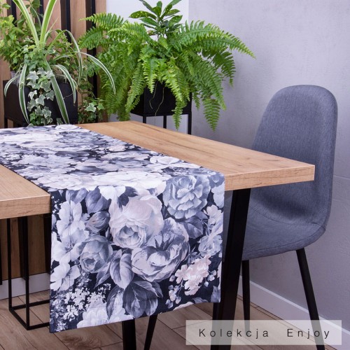 Pas 40x120 cm wzór 55043/443 Kwiaty na czarnym tle