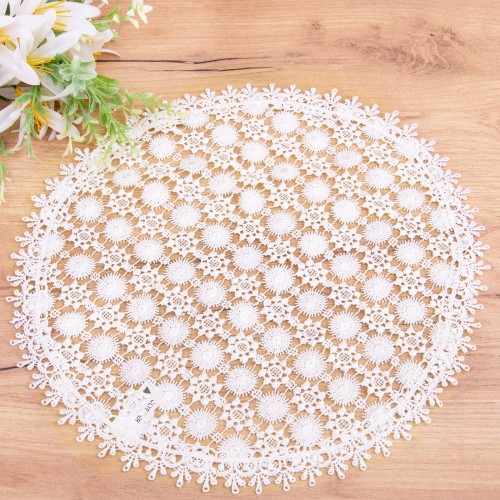 Serwetka wzór 5 koło 30 cm cała gipiura Ecru