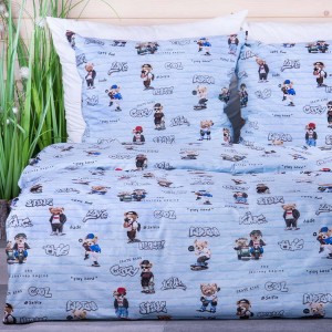 Pościel bawełniana 160x200 cm Miś skater