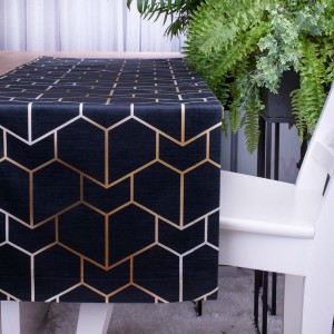 Pas VELUTTO 40x160 cm 401141/104 Geometria na czarnym tle