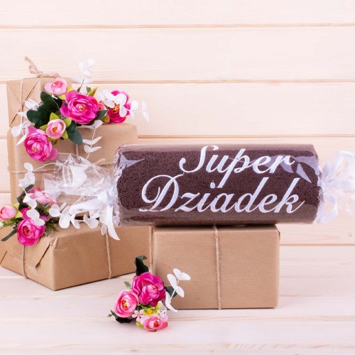 Ręcznik dla Dziadka z haftem 50x100 cm wzór 19 Ciemny brąz