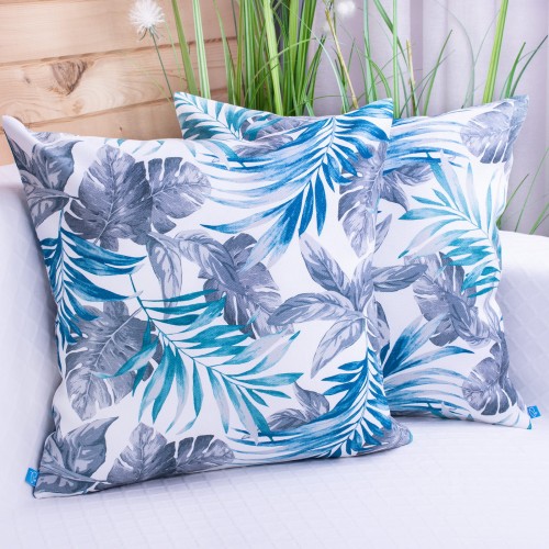 Poszewka ozdobna 45x45 cm Enjoy Liście turkusowe D0973/101
