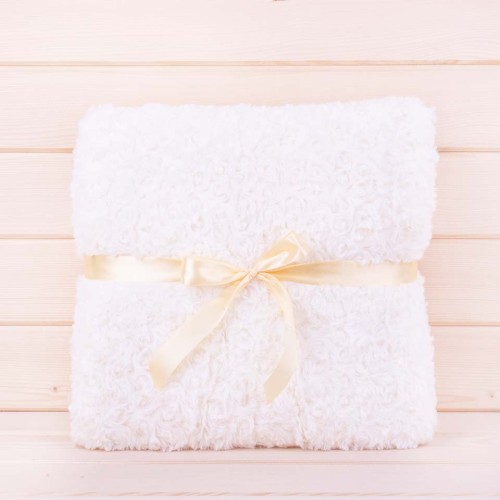 Koc Różyczki 160x200 cm mikrofibra ecru