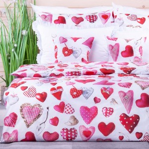 Pościel bawełniana 160x200 cm Serca 5