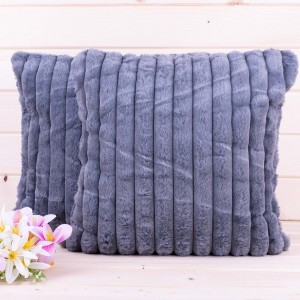 Poszewka ozdobna 40x40 cm Prążki Ciemny szary