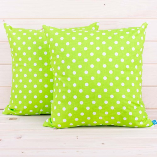 Poszewka z bawełny 40x40 cm Kropeczki na seledynie