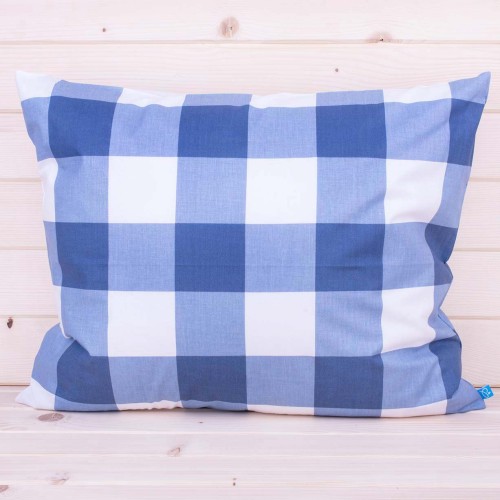 Poszewka z bawełny 50x70 cm Niebieska krata