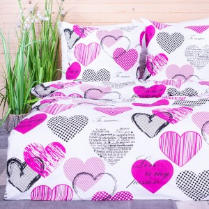 Pościel bawełniana 160x200 cm Serca 1