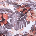 Pościel bawełniana 160x200 cm Monstery z hibiskusem brąz