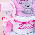 Tort z pampersów It'is a girl różowy