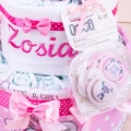 Tort z pampersów It'is a girl różowy