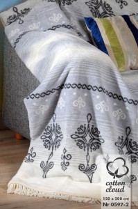 Koc Cotton Cloud 150x200 cm Ornament szary 0597-2