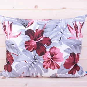 Poszewka z bawełny 40x60 cm Monstery z hibiskusem bordo