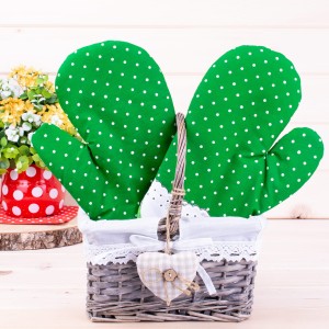 Rękawica kuchenna z magnesem Falbanka zielona