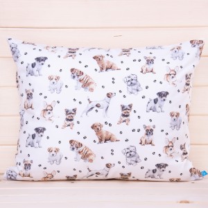 Poszewka z bawełny 50x60 cm Pieski + łapki