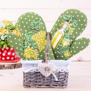 Rękawica kuchenna z magnesem Winogrono oliwka