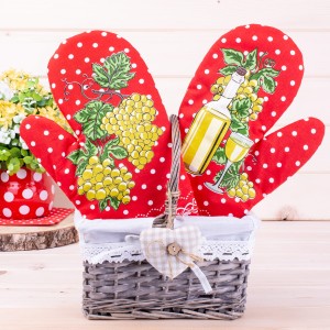 Rękawica kuchenna z magnesem Winogrono czerwona