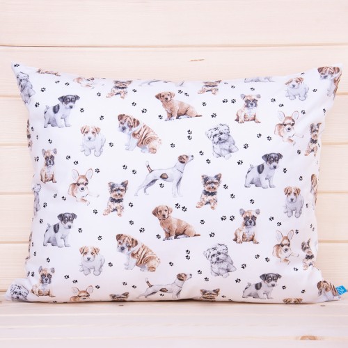 Poszewka z bawełny 70x80 cm Pieski + łapki