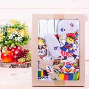 Komplet kuchenny 2*ścierka + rękawica Krakowski szary