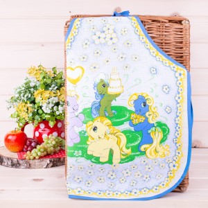 Fartuszek dziecięcy średni Kucyki niebieski